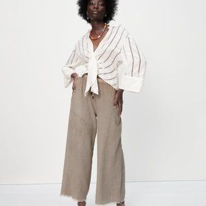 NWT ZARA PLEATED DRAPED BLOUSE